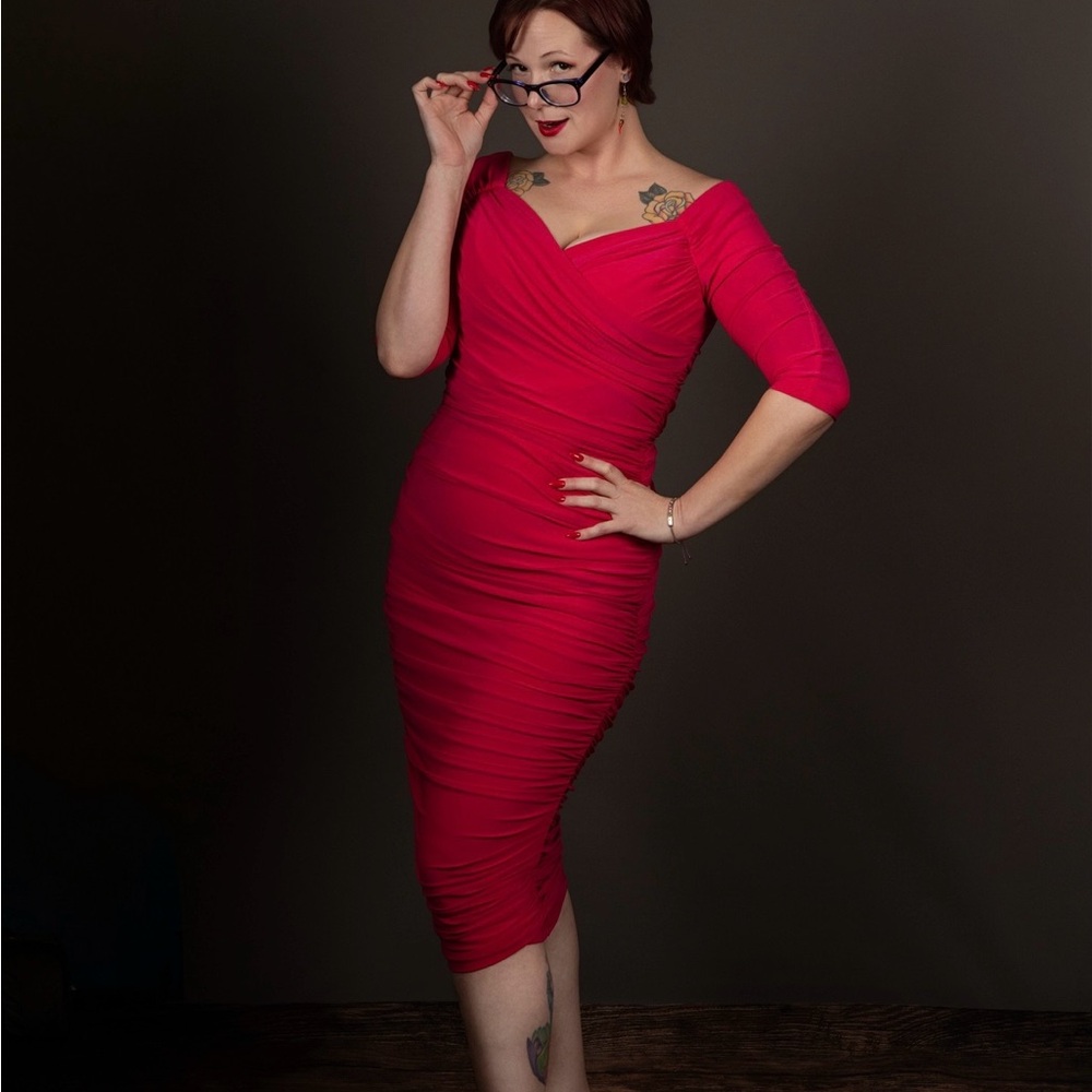 Pinup Couture Pink Monica Wiggle Dress